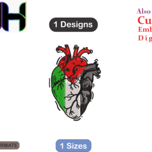 Palestine in heart Embroidery Designs /1 Designs & 1 Size / Palestine in heart Machine Embroidery Designs/ Files Instant Download