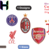 Sports club logos Embroidery Designs
