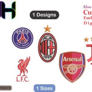 Designs for Sports club logos Embroidery Designs /1 Designs & 1 Size / Designs for sports club logos Machine Embroidery Designs/ Files Instant Download