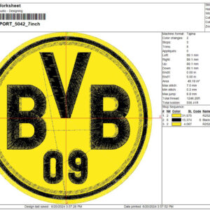 Borussia Dortmund Embroidery Design