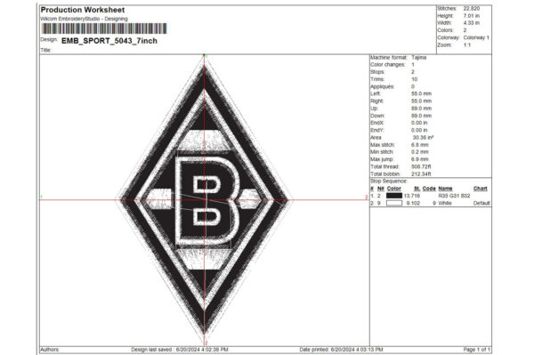 Borussia Monchengladbach Embroidery Design