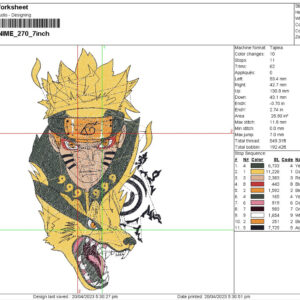 Uzumaki Naruto Embroidery Designs