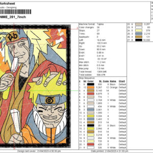 Naruto vs Jiraiya Embroidery Files