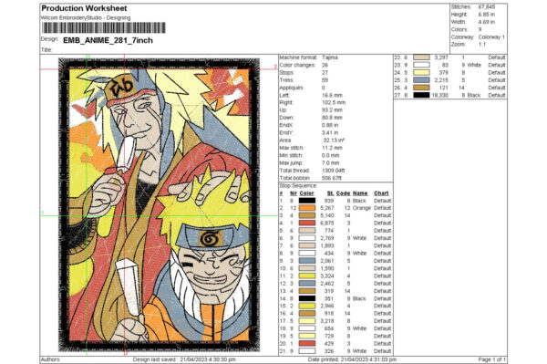 Naruto vs Jiraiya Embroidery Files