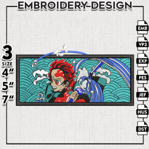 Kamado Tanjiro Embroidery Designs, Tanjiro Embroidery Files, Demon Slayer Machine Embroidery Pattern