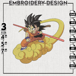 Son Goku Embroidery Designs, Goku Logo Embroidery Files, Dragon Ball Machine Embroidery Pattern, Digital Download