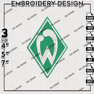 Werder Bremen Embroidery Design, Bundesliga Logo Embroidery, Bundesliga Werder Bremen Machine Embroidery, Machine Embroidery Design
