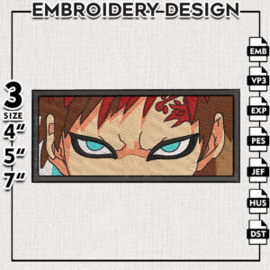 Anime Gaara Embroidery Designs