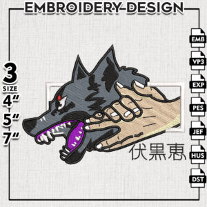 Handsign Jujutsu Kaisen Anime Embroidery Design