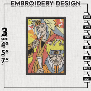 Naruto vs Jiraiya Embroidery Files, Naruto, Anime Inspired Embroidery Design, Machine Embroidery Design