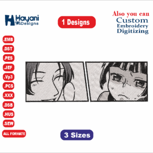 Anime Tow Face  Embroidery Designs/1Designs & 3 Size/ Machine Embroidery Designs /Files Instant Download