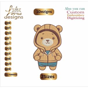 Cute bear Embroidery Designs