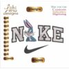 Bunny Nike Embroidery Designs,1 Designs & 4Size, Nike bunny Machine Embroidery Designs, Files Instant Download