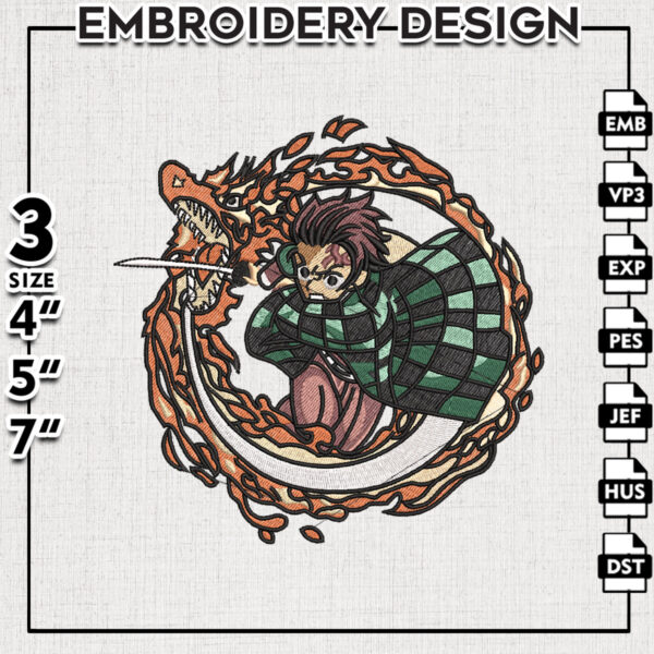 Kamado Tanjiro Embroidery Designs