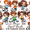 25+Cartoon Soccer Clipart Sticker Bundle 25+ Cartoon Kids in soccer clipart bundle sticker PNG soccer