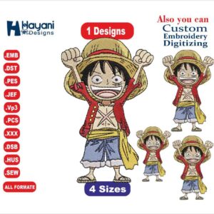 Monkey D Luffy One Piece Embroidery Designs تصاميم تطريز مونكي دي لوفي ون بيس