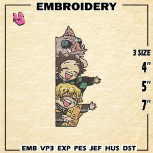 Demon Slayer Embroidery Pattern ,Demon Slayer Embroidery Designs,Anime Logo Embroidery Files, Digital Download