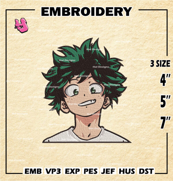 Midoriya Izuku Embroidery Pattern  My Hero Academia Embroidery Designs