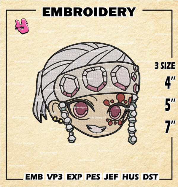 Tengen Uzui Embroidery Pattern / Digital Download Demon Slayer Embroidery Designs / Anime Logo Embroidery Files