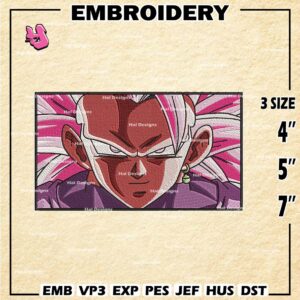 Goku Black Machine Embroidery Pattern, Dragon Ball Embroidery Designs, Anime Logo Embroidery Files, Digital Download