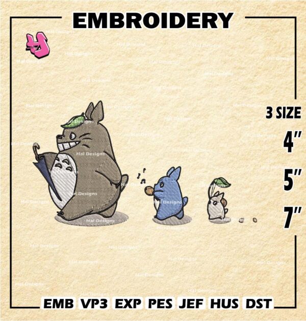 Totoro Machine Embroidery Pattern, Totoro Embroidery Designs, Anime Logo Embroidery Files, Digital Download