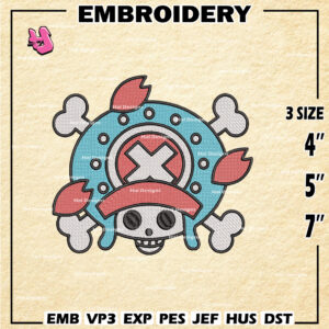 Tony Tony Choppe Machine Embroidery Pattern, One Piece Embroidery Designs, Logo Embroidery Files, Digital Download