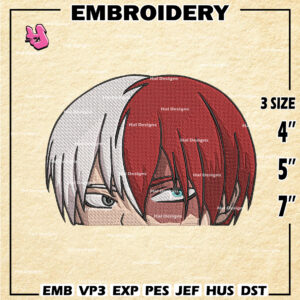 Todoroki Shouto Embroidery Pattern,My Hero Academia Embroidery Designs,Anime Logo Embroidery Files, Digital Download