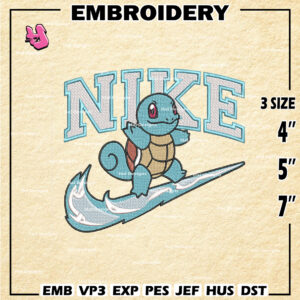 Nike Squirtle Embroidery Designs, Nike Squirtle Logo Embroidery Files, Machine Embroidery Pattern, Digital Download