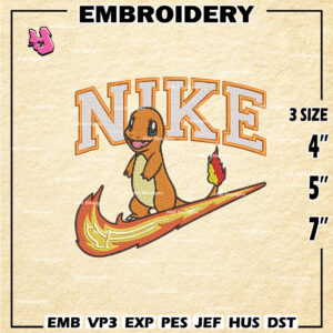 Hitokage Nike Embroidery Designs, Hitokage Nike Logo Embroidery Files, Machine Embroidery Pattern, Digital Download