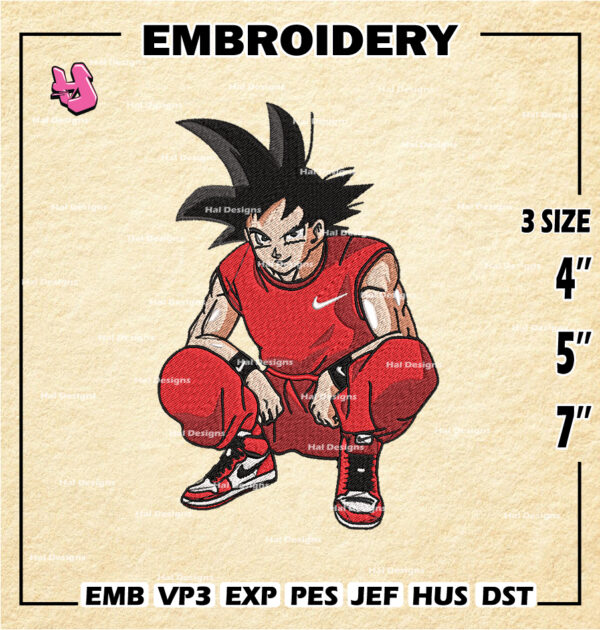 Son Goku Embroidery Designs, Dragon Ball Logo Embroidery Files, Machine Embroidery Pattern, Digital Download