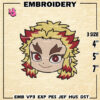 Rengoku Kyojuro Embroidery Pattern / Demon Slayer Embroidery Designs / Anime Logo Embroidery Files / Digital Download