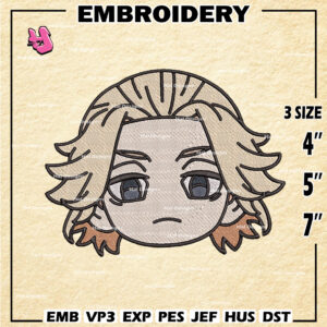 Sano Manjiro Embroidery Pattern ,Tokyo Revengers Embroidery Designs, Anime Logo Embroidery Files, Digital Download