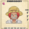 One Piece Machine Embroidery Pattern, Shanks Kid Embroidery Designs, Shanks Logo Embroidery Files, Digital Download