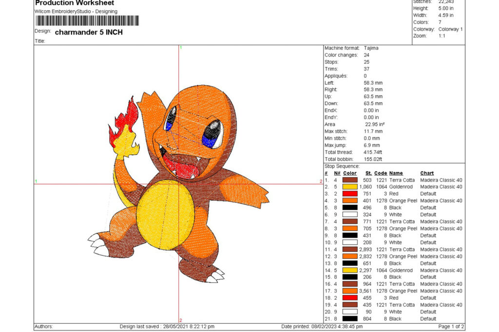 Shocking Charmander Logo Embroidery Files for Crafters