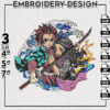 Tanjiro And Nezuko Embroidery Designs, Tanjiro Logo Embroidery Files, Demon Slayer Machine Embroidery Pattern