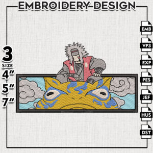 Jiraiya Naruto Embroidery Files, Anime Inspired Embroidery Design, Machine Embroidery Digital Download