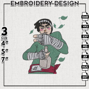 Rock Lee Embroidery Designs / Lee Logo Embroidery Files / Naruto Machine Embroidery Pattern / Digital Download