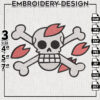 Tony Tony Chopper Embroidery Designs, Chopper Embroidery Files, One Piece Machine Embroidery Pattern