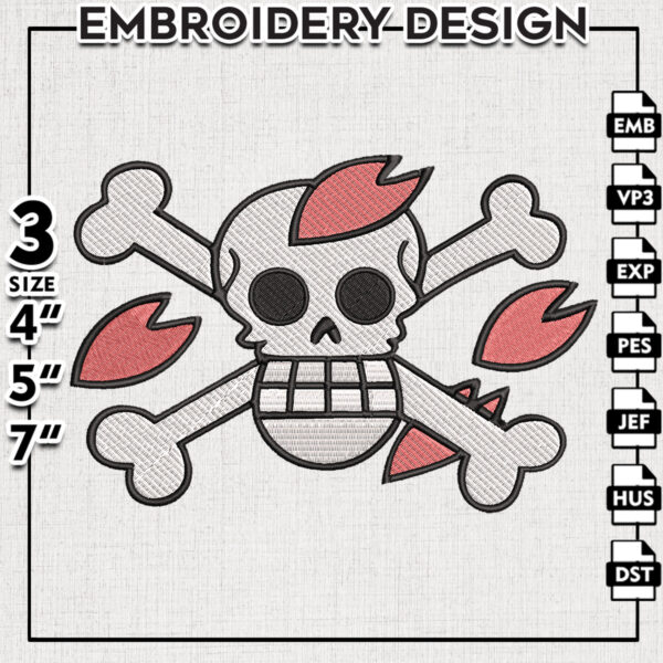 Tony Tony Chopper Embroidery Designs, Chopper Embroidery Files, One Piece Machine Embroidery Pattern