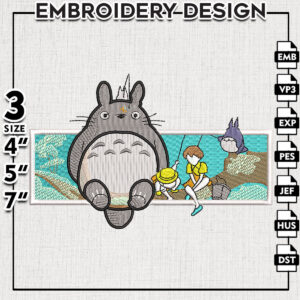 Totoro embroidery design, Studio Ghibli embroidery, Anime Character Embroidery file, Digital download