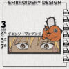 Denji Eyes Embroidery Design, Chainsaw Anime Embroidery Files, Machine Embroidery File, Digital download