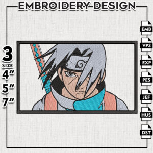 Uchiha Itachi Rectangle Embroidery Design / Anime Character Embroidery Files / Machine Embroidery Digital Download