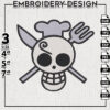 Jolly Roger Embroidery Designs, Sanji Anime Character Embroidery Files, One Piece Machine Embroidery Pattern, Digital Download