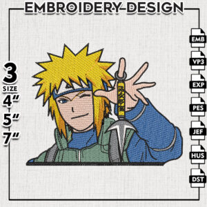 Minato Uzumaki embroidery design / Anime Character Embroidery Pattern / Manga Machine Embroidery Digital Download