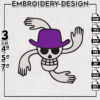Nico Robin Jolly Roger Embroidery Files, Anime One Piece Character Machine Embroidery Design, Digital Download