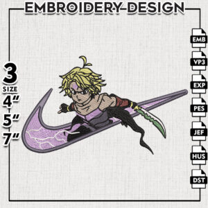 Nike Meliodas Embroidery Designs, Anime Nanatsu No Taiza Machine Embroidery Designs, Digital Download