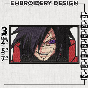 Madara Uchiha Embroidery Design / Naruto Embroidery Files / Anime Character Embroidery / Digital Download مادارا اوتشيها تصميم التطريز