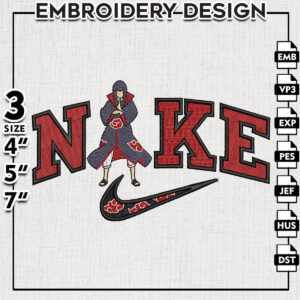 Nike Uchiha Itachi Embroidery Files, Naruto Anime Character Embroidery, Anime Inspired Embroidery Design, Digital Download