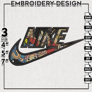 Luffy Swoosh Embroidery Design, One piece embroidery, Anime Character Machine Embroidery Design, Digital download