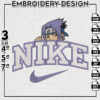 Uchiha Sasuke Nike Embroidery Designs, Sasuke Anime Character Embroidery Files, Naruto Machine Embroidery Pattern, Digital Download
